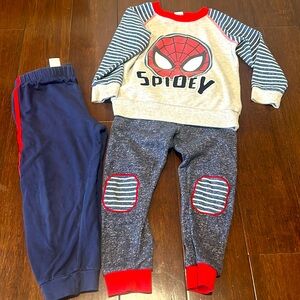 4T Boys Marvel Spider-Man Outfit, Spidey Set, 2 Pants, Spiderman Sweatsuit